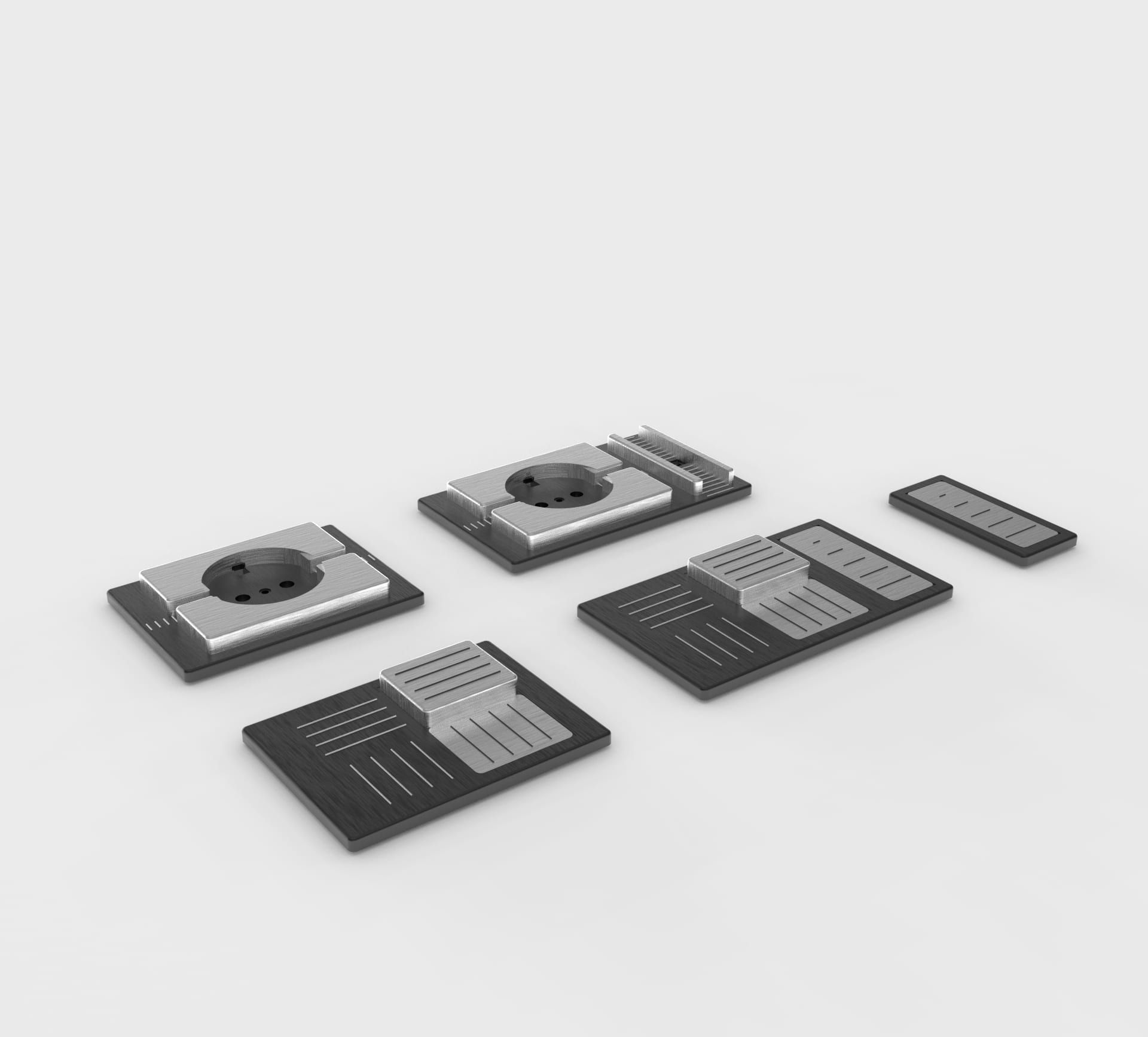 Els mecanismes de la Touch Collection vistos en perspectiva sobre fons gris